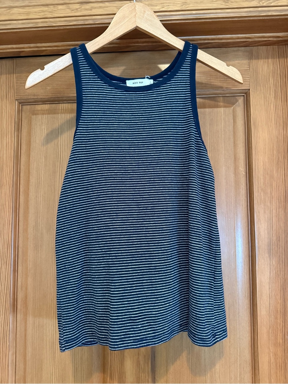 Mod Ref Navy and White Striped Rib Tank